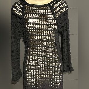 Isabel Marat Etoile Black Crochet Knit Sweater 42